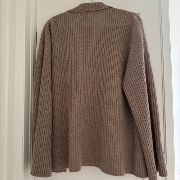 Reformation Taupe Ribbed Button-Down Knit Shirt - Picture 5 of 5